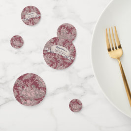 Oude bloemrijke rode roze toile de Jouy douche Confetti