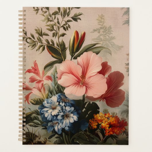 Oude bloemstilleven met tropische bloemen planner (Voorkant)