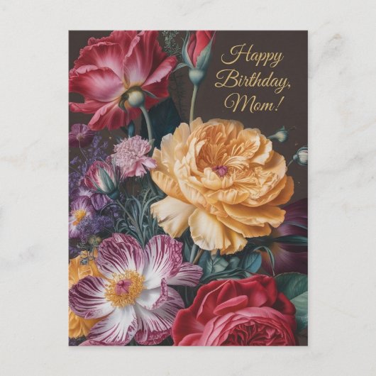 Oude bloemstilleven voor mama briefkaart (Voorkant)