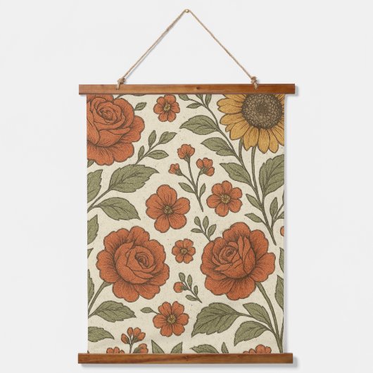 Oude Bloemstuk Wanddecoratie Hangend Wandkleed (Voorkant)