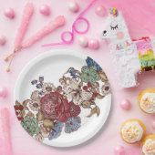 Oude bloemstukken met munt cocktails servetten papieren bordje (Feest)