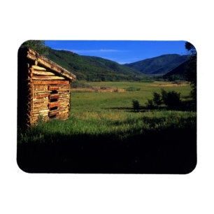 Oude blokhut-boerderij bij Park City, Utah. (P.R.) Magneet