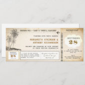 Oude Boarding Pass Vlucht bruiloft uitnodigingen (Voorkant / Achterkant)