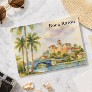 Oude Boca Raton Resort Aquarel Florida Briefkaart