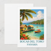 Oude Bocas del Toro Panama Reis Tropisch Kaart (Voorkant / Achterkant)