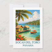 Oude Bocas del Toro Panama Reis Tropisch Kaart (Voorkant)