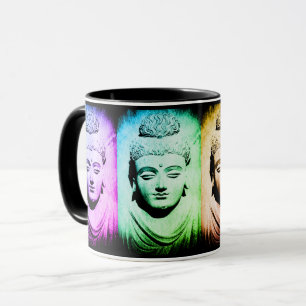 Oude boeddha - meerkleurige mok van thee/koffie