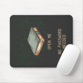 Oude boek met binaire code citaat voor Tech Geek Muismat (Met muis)