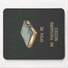 Oude boek met binaire code citaat voor Tech Geek Muismat