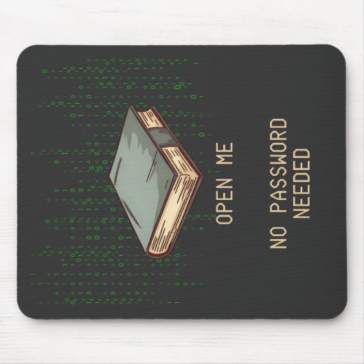 Oude boek met binaire code citaat voor Tech Geek Muismat (Voorkant)