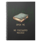 Oude boek met binaire code citaat voor Tech Geek Notitieboek (Voorkant)