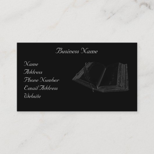 Oude Boek & Veer Pen Visitekaartjes (Voorkant)