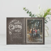  oude boek vrolijke kerstfoto feestdagenkaart (Staand voorkant)