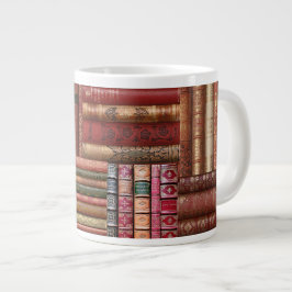Oude boekbibliotheek grote koffiekop
