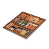 Oude Boeken Antiek bibliotheek boekenplantedossier Tegeltje (Zijkant)