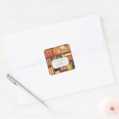 Oude Boeken Bibliotheek Gepersonaliseerde Boekplaa Vierkante Sticker (Envelop)