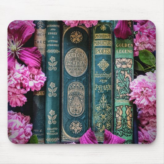 Oude boeken en oude Rozen Muismat (Voorkant)