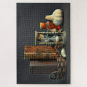 Oude boeken en zandloper legpuzzel (Verticaal)