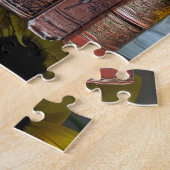 Oude boeken en zonnebloemen legpuzzel (Zijkant)