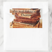 oude boeken in een sticker van de stapelbookplate (Tas)