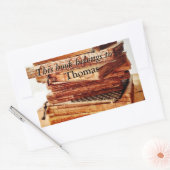 oude boeken in een sticker van de stapelbookplate (Envelop)