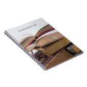 Oude boeken met een bril notitieboek (Rechterzijde)