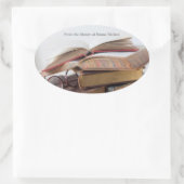 Oude boeken met een bril ovale sticker (Tas)
