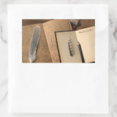 Oude boeken met potlood, veerboekplaat Sticker (Tas)