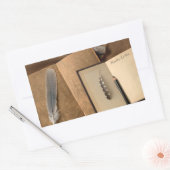 Oude boeken met potlood, veerboekplaat Sticker (Envelop)