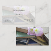 Oude boeken met primrozen visitekaartje (Voorkant / Achterkant)