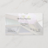 Oude boeken met primrozen visitekaartje (Voorkant)