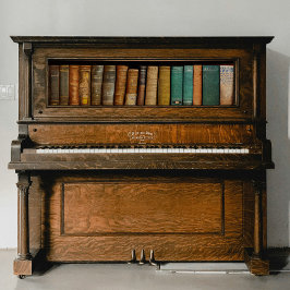 Oude boeken op planken Decoupage Tissuepapier