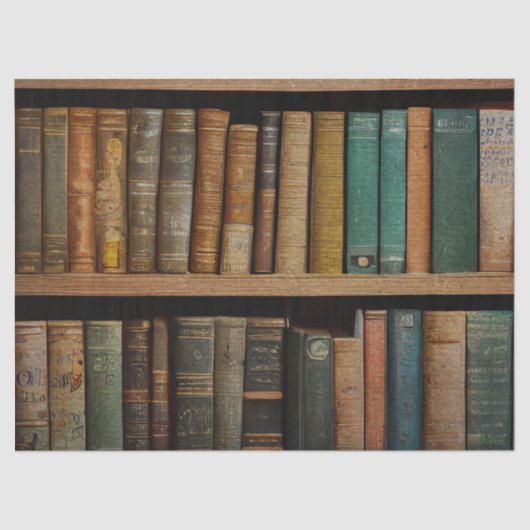 Oude boeken op planken Decoupage Tissuepapier (Voorkant)