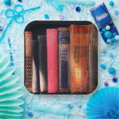 Oude boeken papieren bordje (Feest)