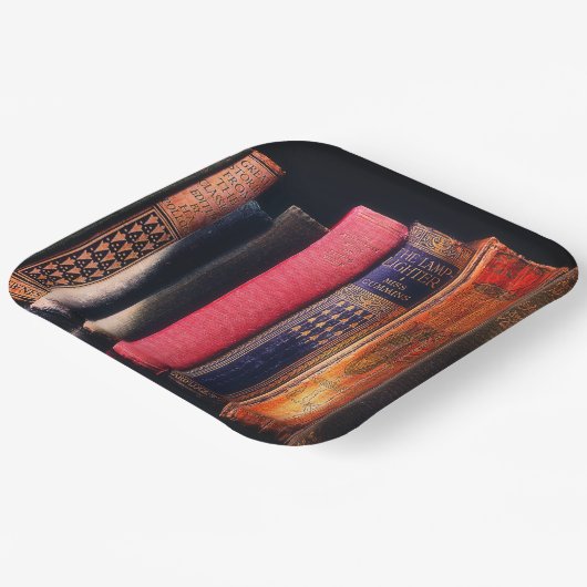 Oude boeken papieren bordje (Gebogen)