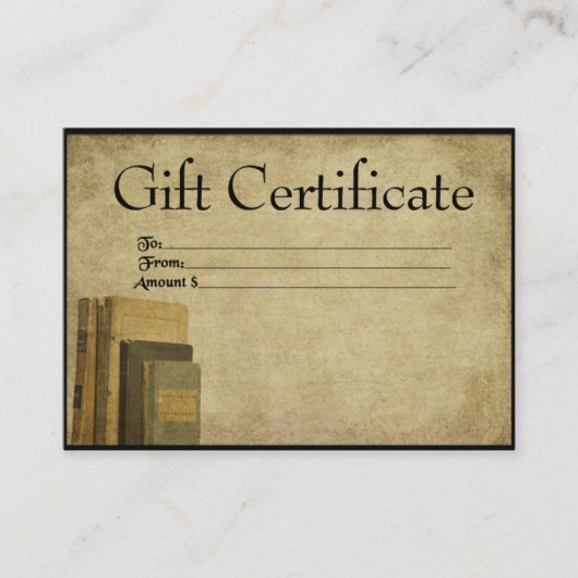 Oude boeken - Prim Cards van het Cadeaucertificaat Kortingskaartje (Voorkant)