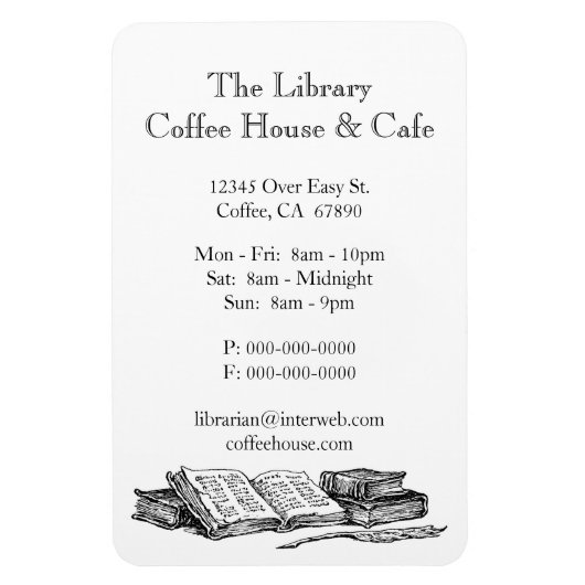 Oude Boeken Restaurant Reclame Aangepaste Magneet (Verticaal)