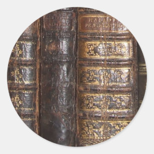 Oude boeken ronde sticker