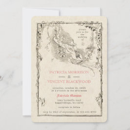 Oude Boeken Sprookjes Bruiloft Uitnodiging