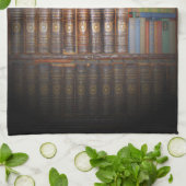 Oude boeken theedoek (Gevouwen)