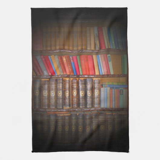 Oude boeken theedoek (Verticaal)