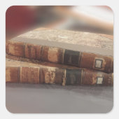 Oude boeken vierkante sticker (Voorkant)