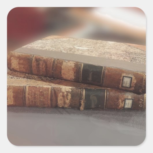 Oude boeken vierkante sticker (Voorkant)