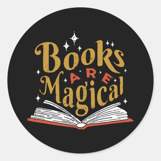 Oude boeken zijn magisch ronde sticker (Voorkant)