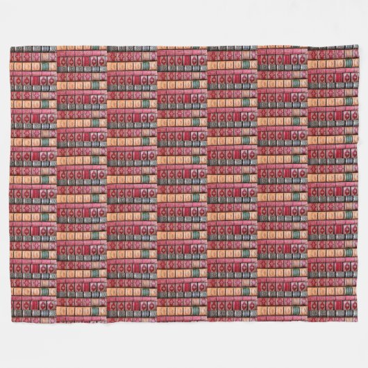 Oude boekenbibliotheek (Engelse Essays) Fleece Deken (Voorkant (Horizontaal))