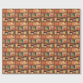 Oude boekenbibliotheek Koekworm papier verpakken (Vlak)