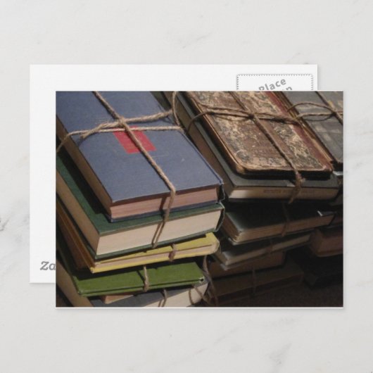 Oude boekenstapel briefkaart (Voorkant / Achterkant)