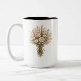 Oude Boeket van Wilde Bloemen Tweekleurige Koffiemok