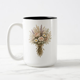Oude Boeket van Wilde Bloemen Tweekleurige Koffiemok