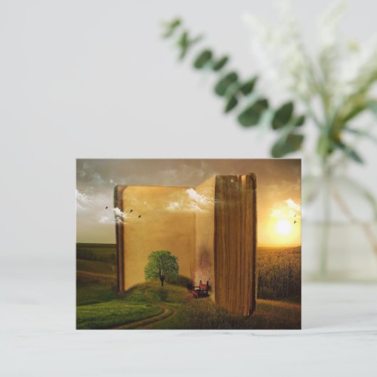 Oude boekkaart briefkaart (Staand voorkant)